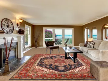 Navy Blue Heriz Serapi Indian Area Rug 9x12