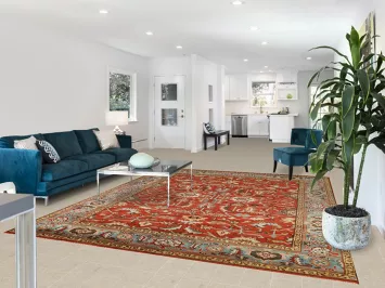 All-Over Orange Wool Oushak Indian Area Rug 8x10