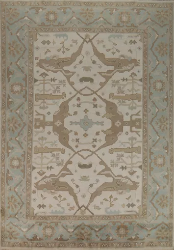 Earth Tone Wool Oushak Indian Area Rug 8x10