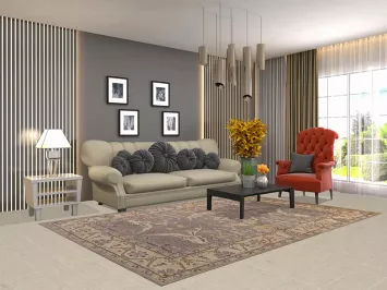 Earth Tone Wool Oushak Indian Area Rug 6x9