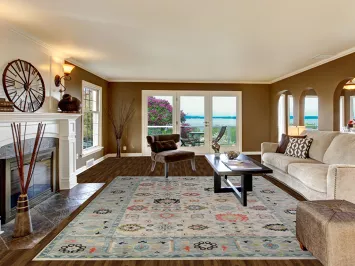 All-Over Geometric Oushak Indian Area Rug 9x12