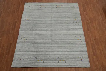 Gray Wool Gabbeh Indian Area Rug 8x10
