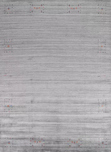 Silk Gray Gabbeh Indian Area Rug 9x12