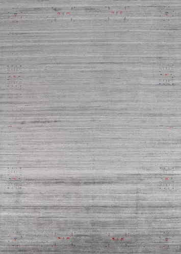 Silver Gray Gabbeh Indian Area Rug 9x12