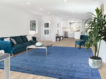 Silk Blue Gabbeh Indian Area Rug 9x11