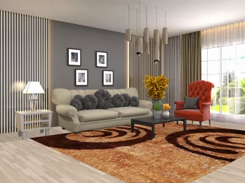 Contemporary Plush Shaggy Oriental Area Rug 8x10