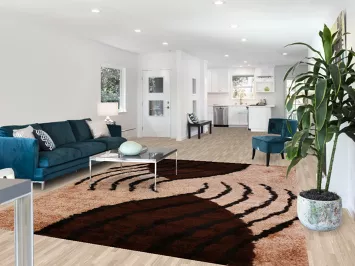 Modern Plush Shaggy Oriental Area Rug 6x9