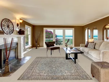 Light Blue Medallion Tabriz Persian Area Rug 6x9