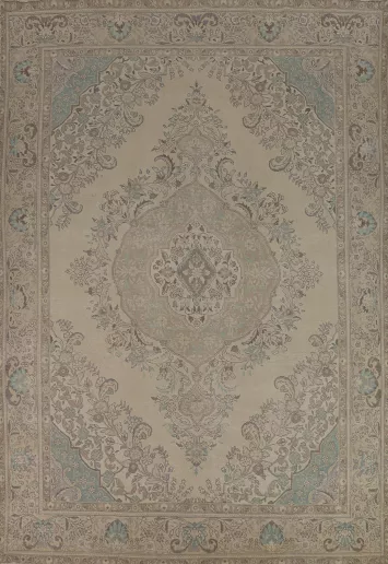 Vintage Wool Tabriz Persian Area Rug 10x13