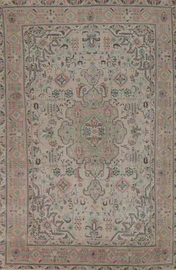 Handmade Wool Tabriz Persian Area Rug 7x10