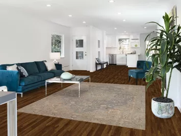 Gray Wool Floral Tabriz Persian Area Rug 6x9