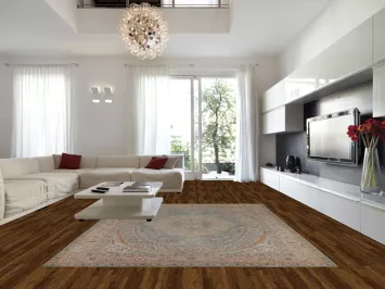 Light Blue Floral Wool Tabriz Persian Area Rug 10x13