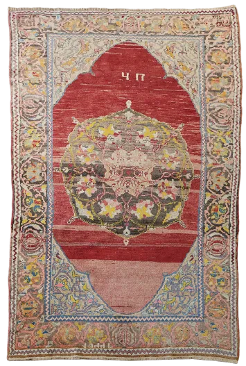 Antique Vegetable Dye Collectible Oushak Turkish Rug 4x6