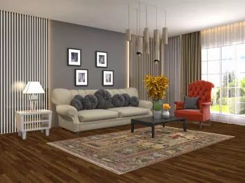 Vegetable Dye Pictorial Signed Isfahan Persian Area Rug 5x8