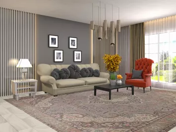 Gray Floral Tabriz Persian Area Rug 10x12