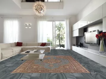 Handmade Blue Tabriz Persian Area Rug 10x13