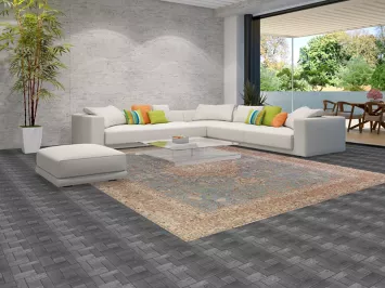 Vintage Blue Tabriz Persian Area Rug 10x13