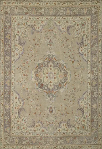 Vintage Wool Tabriz Persian Area Rug 10x13