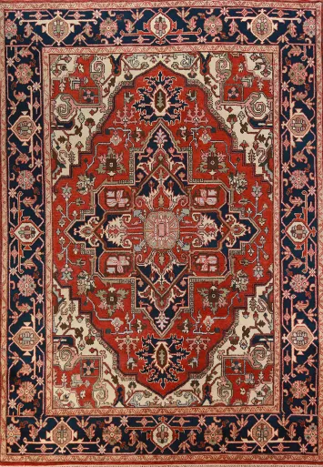 Geometric Wool Heriz Serapi Oriental Area Rug 9x12