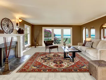 Medallion Ivory Wool Oushak Oriental Area Rug 9x12