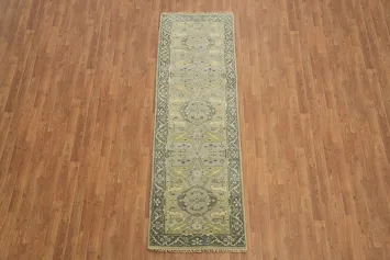 Classic Grey and Green Indian Runner for Hallway 2x6
