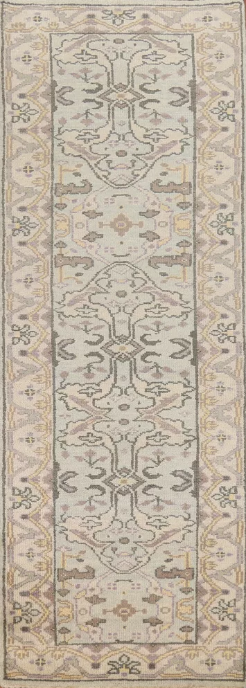 Handmade Wool Oushak Oriental Runner Rug 3x10