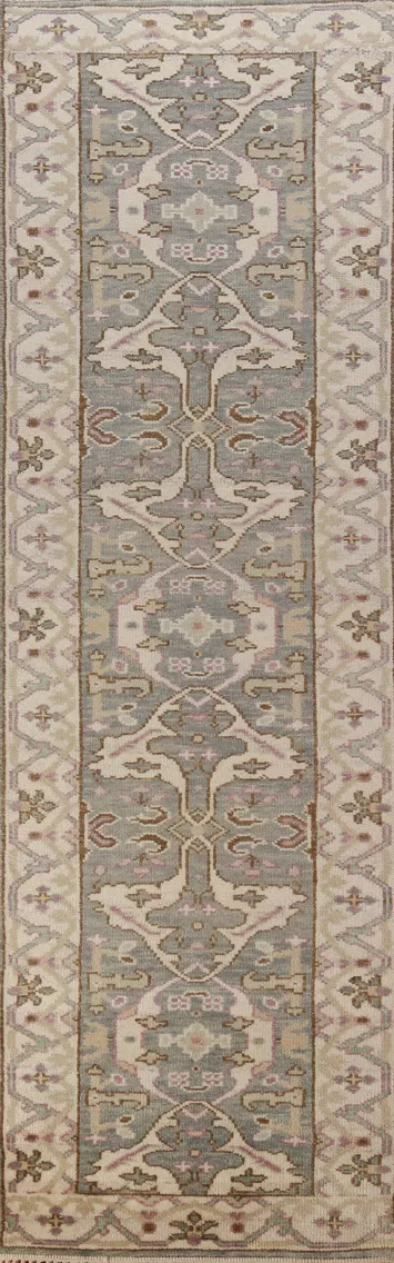 Handmade Oushak Oriental Runner Rug 3x10