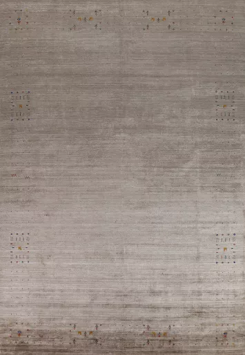 Light Brown Silk Gabbeh Oriental Area Rug 9x12