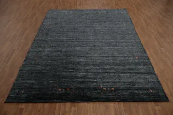 Sophisticated Dark Tone Gabbeh Area Rug 9x12 with Subtle Accents