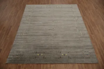 Artisan Grey Rug: Subtle Multi-Colored Details 8x10