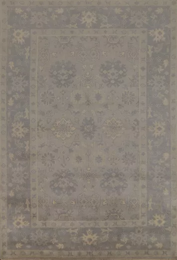 Handmade Gray Oushak Indian Area Rug 6x9