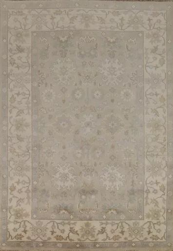 Earth Tone Wool Oushak Indian Area Rug 6x9
