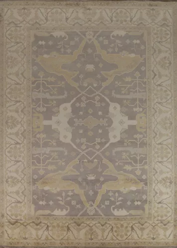 Earth Tone Wool Oushak Indian Area Rug 9x12