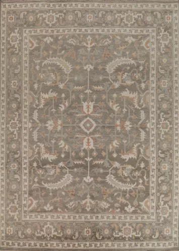 All-Over Floral Handmade Oushak Indian Area Rug 8x10