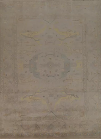 Earth Tone Wool Camel Oushak Indian Area Rug 8x10