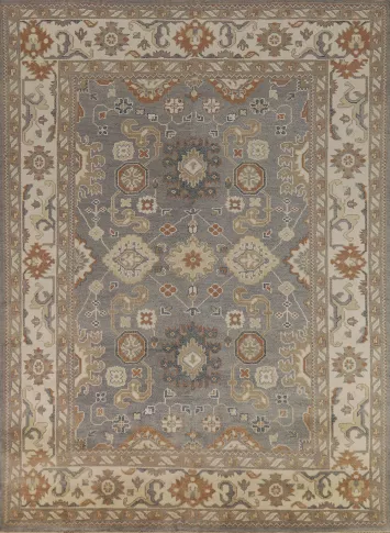 Gray & Ivory Handmade Oushak Indian Area Rug 8x10
