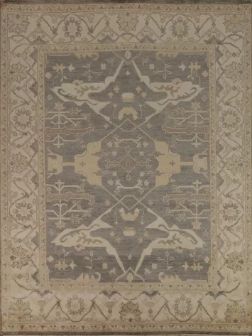 Handmade Gray Oushak Indian Area Rug 8x10