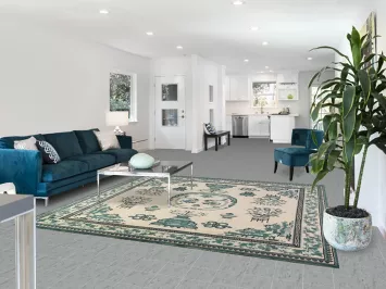 Handmade Wool Art Deco Oriental Square Rug 8x8