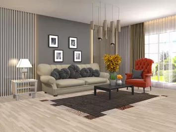 Transitional Oriental Area Rug 5x8