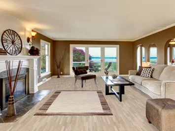 Ivory Transitional Oriental Area Rug 5x8