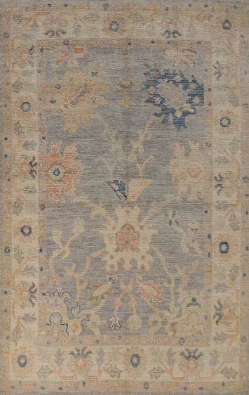 Vegetable Dye Oushak Turkish Rug 4x7