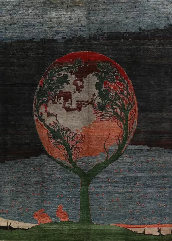 Vegetable Dye Art Deco Oriental Area Rug 10x13