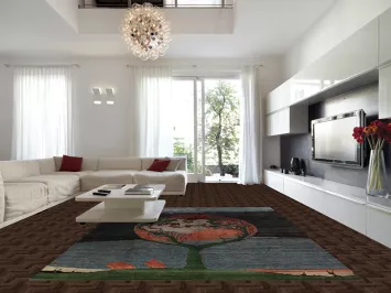 Vegetable Dye Art Deco Oriental Area Rug 10x13