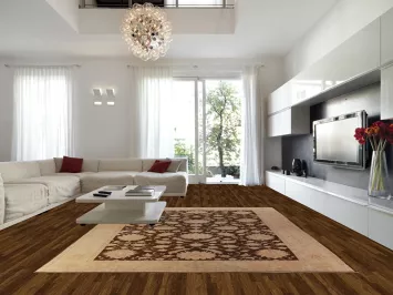 Vegetable Dye Brown Floral Oushak Turkish Area Rug 10x13