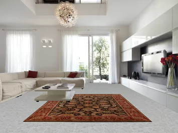 Black Floral Agra Indian Area Rug 9x12