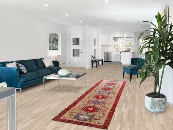 Green Geometric Khotan Indian Runner Rug 3x10