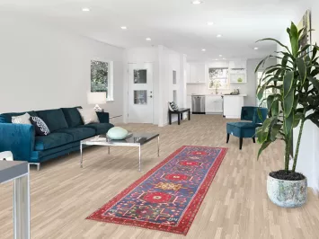 Blue Geometric Khotan Indian Runner Rug 3x10