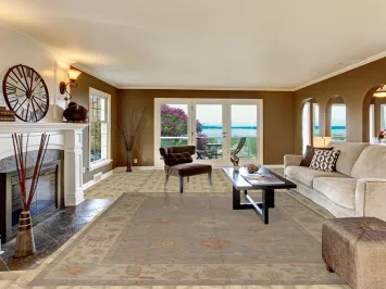 Vegetable Dye Gray Oushak Turkish Area Rug 9x12