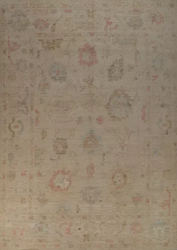 Vegetable Dye Oushak Turkish Area Rug 9x12