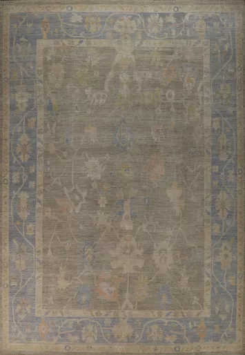 Vegetable Dye Oushak Turkish Large Rug 10x14